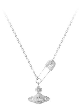 【原版】西太后土星项链女星球珍珠别针简约小众颈链配饰锁骨链