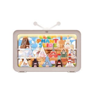 POP适用泡泡玛特1001MOONS寻找大象滑梯系列灯光电视机展示盒防尘