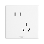 德力西开关插座家用奶油风面板五孔USB空调16A墙壁开关四孔86暗装