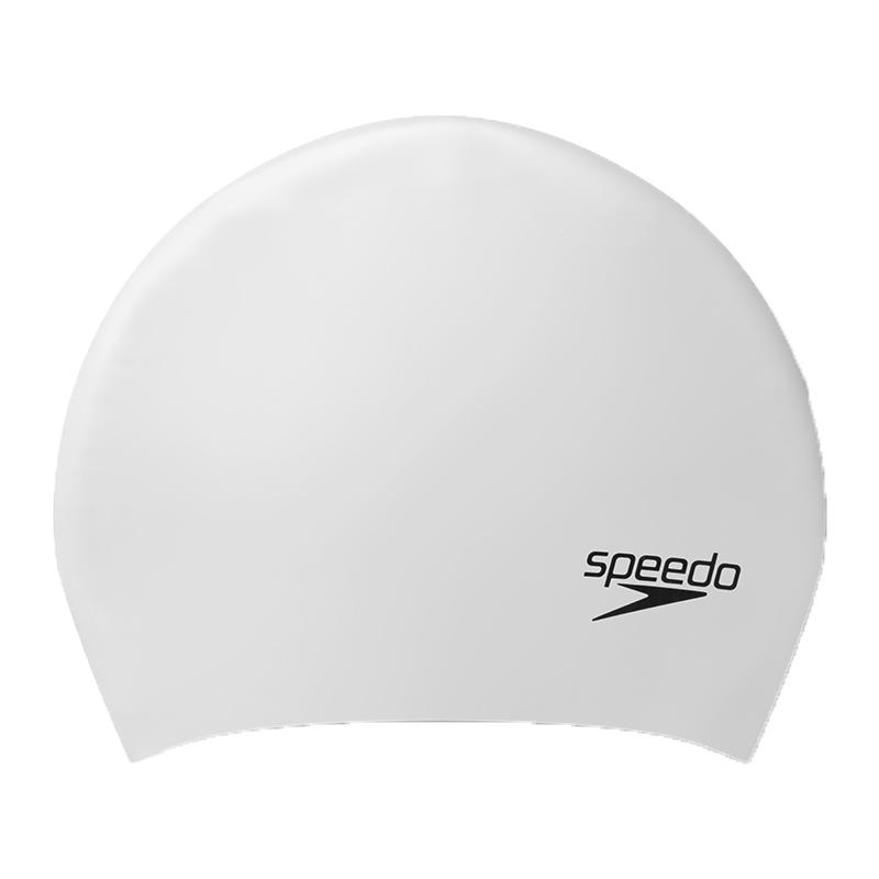 speedo速比涛硅胶泳帽高弹防水加大长发护耳舒适贴合训练游泳帽