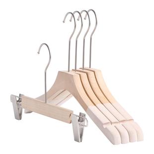 衣架服装店无漆专用衣撑防滑植绒实木女装店无痕原木本色裤夹定制