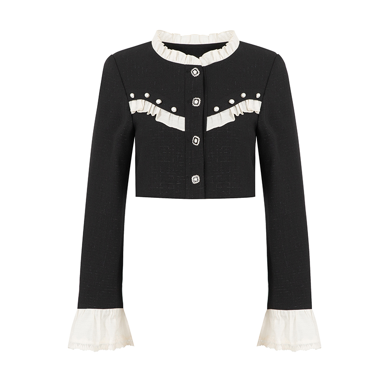 BB BLUE 原创设计 早春穿搭小香风短款西装外套女秋季小众韩系