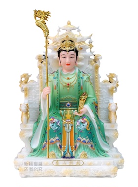 泰山奶奶新款合成汉白玉神像摆件
