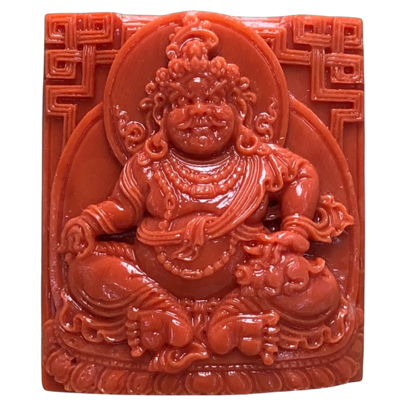 ENIMOL莫莫珊瑚黄财神雕件吊坠
