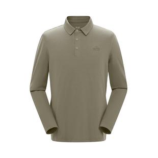 伯希和户外速干T恤男新款休闲长袖翻领polo衫跑步运动弹力打底衣