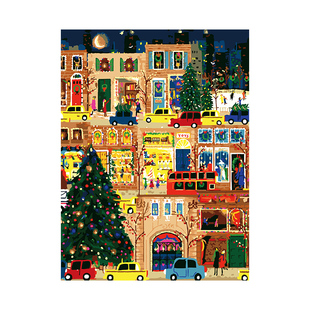 自油自画 数字油画diy手绘手工填充填色减压丙烯油彩画 鲜花小街