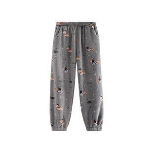 芬腾睡裤女秋冬季珊瑚绒长裤卡通抗静电加绒加厚法兰绒家居裤单裤