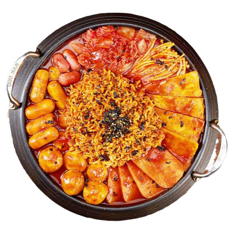 螺村长韩式部队火锅 韩国辣汤年糕火锅芝士拉面酱料食材套餐748g