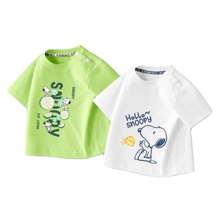 史努比宝宝儿童短袖t恤男童纯棉半袖上衣夏装2025新款衣服童装