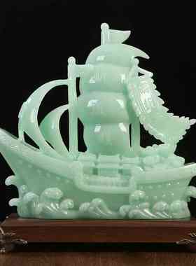 一帆风顺帆船摆件酒柜装饰品老板办公室桌书房摆设工艺品开业礼品