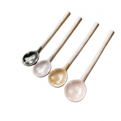 田园时尚多色水玉波点咖啡搅拌勺