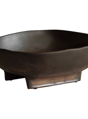 栗石侘寂风复古陶瓷水果盘摆件