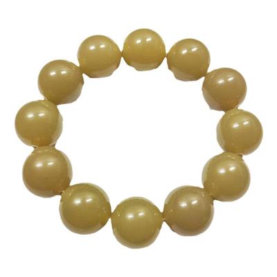 新疆和田玉且末糖料圆珠子手串