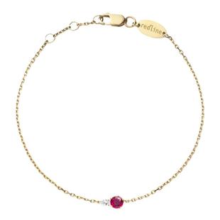 Redline/红绳女士饰品 So Abby 红宝石黄金镶钻0.004克拉链式手链