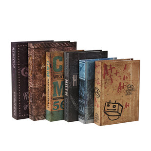 欧式复古装饰假书道具摆件仿真书籍模型创意酒吧办公室样板房背景