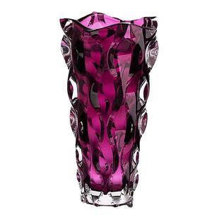 YUTAGJG轻奢彩色捷克玻璃花瓶插花高级感水养玫瑰富贵竹家用摆件