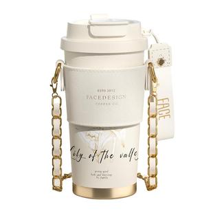 face铃兰保温杯2025新款女高颜值陶瓷覆层内胆吸管水杯子新年礼物