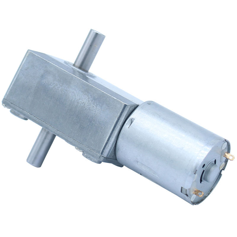 GY370双出轴直流减速电机6V12V24V蜗轮蜗杆微型直角大扭力小马达
