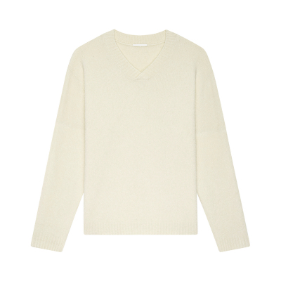 nicerice好饭绵羊毛混纺V领毛衣