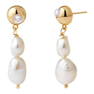 PEARLSTIGE至如花园系列繁花耳钉巴洛克异形淡水珍珠复古耳坠