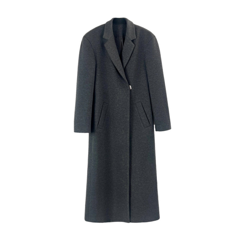 3ts灰色老钱风西装大衣中长款高级感沙漏曲线风衣外套