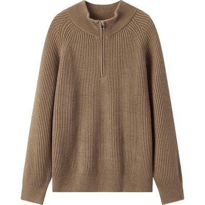 森柔|森马毛衫男冬季含羊毛针织衫老钱风拉链半开襟毛衣情侣内搭