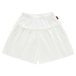 【凉感抑菌】拉比儿童短裤休闲女童25夏新款白色花边宽松运动短裤