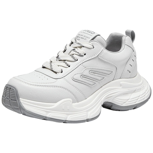 热风厚底老爹鞋2026年春季新款百搭通勤米色女鞋小个子运动休闲鞋