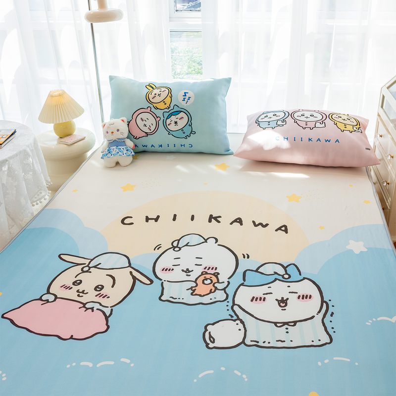 日单小可爱飞鼠夏季凉席牛奶丝冰丝席宿舍卧室三件套可折叠水洗