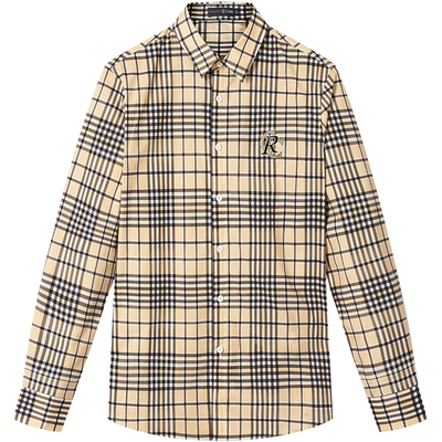 zouk格子印花高级感法式潮流衬衫