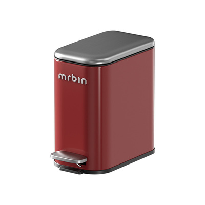 麦桶桶复古红窄缝脚踏垃圾桶