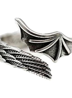原创恶魔翅膀复古小众嘻哈风戒指