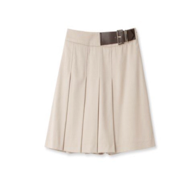 高腰减龄学院风短款侧腰带裙裤