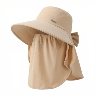 全方位防晒帽子面罩护颈一体夏季防紫外线大帽檐遮阳帽女2026新款