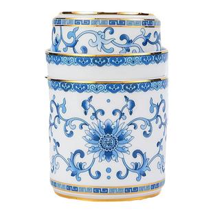 高淳陶瓷中式青花珐琅彩茶具便携式骨瓷快客杯商务旅行小茶具礼盒