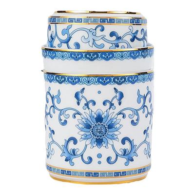 高淳陶瓷茶具青花珐琅彩快客杯