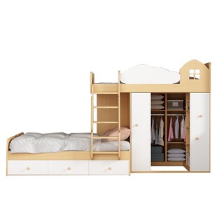 考拉森林多功能储物衣帽间上下床交错式组合上下床儿童床上床下柜