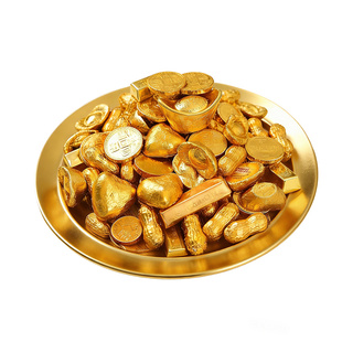 金币元宝巧克力年货喜糖果生日蛋糕装饰批发零食代可可脂混合好吃