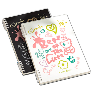 涂鸦渐变活页笔记本本子b5活页本a5可拆卸夹扣环不硌手线圈本初中高中生专用高颜值考研大学生错题记事日记本