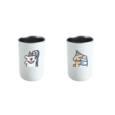 儿童漱口杯可爱不锈钢耐摔刷牙杯