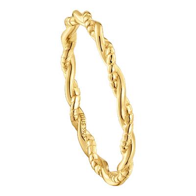 【新品】TOUS桃丝熊TOUS Grounds系列银镀18K金编织戒指设计感