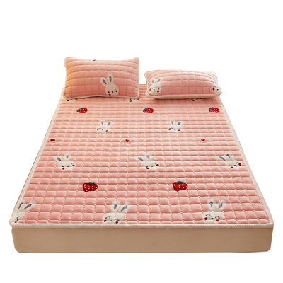 A类抗菌牛奶绒保暖防滑床褥子