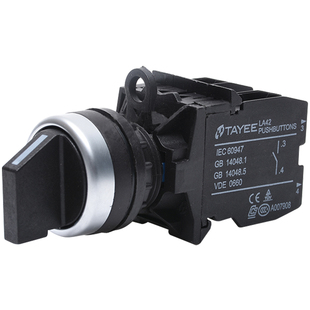 上海天逸按钮开关LA42X2旋钮X3旋转二三档两位常开常闭黑色TAYEE