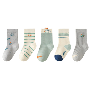 儿童袜子男童秋冬纯棉中筒棉袜小男孩春秋a类宝宝冬季新款长筒袜