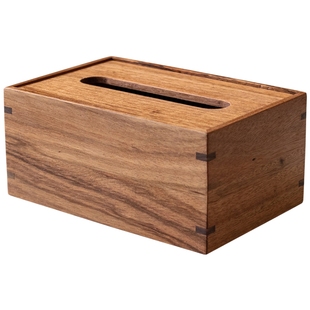 掬涵实木抽纸盒创意轻奢茶几桌面木质收纳盒进口红斑马木纸巾盒