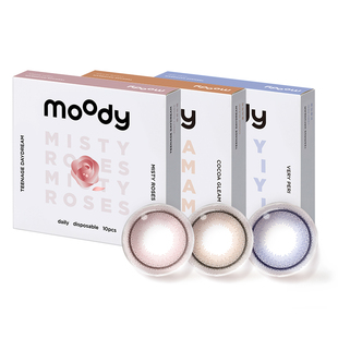 moody美瞳30片日抛少女白日梦旷野光影魔镜物语自然彩色隐形眼镜