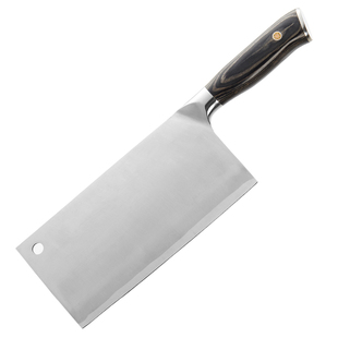 德国9CR18MOV夹钢刀家用切肉丝切菜锋利免磨切片刀中式三合钢菜刀