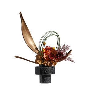 妖及 新中式轻奢大理石几何艺术花艺 样板间售楼处酒店会所摆件