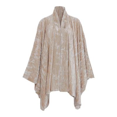 APOZi collection原创新中式竹叶印花汉服改良长袍披肩丝绒竹子袍