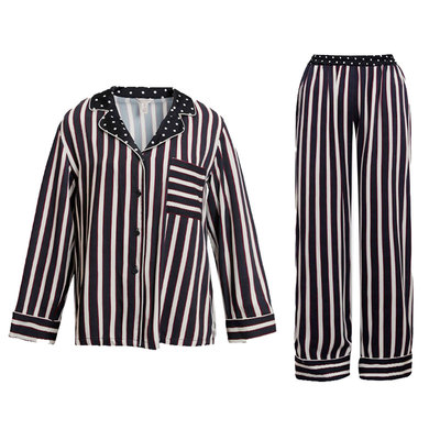 奈黎诗春秋薄款条纹睡衣女士